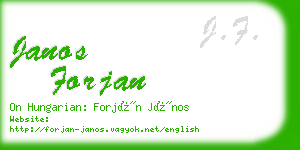 janos forjan business card